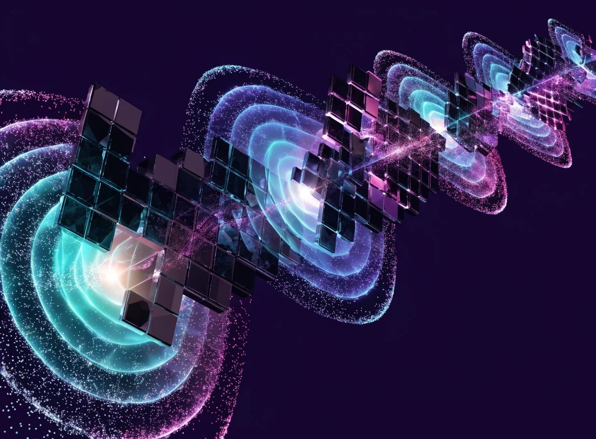 A chain reaction cascading across board fragments
